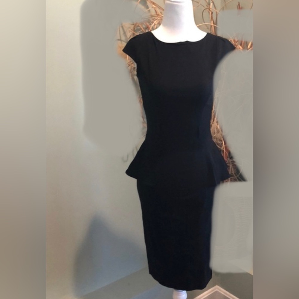 Carole Little black peplum dress size 14